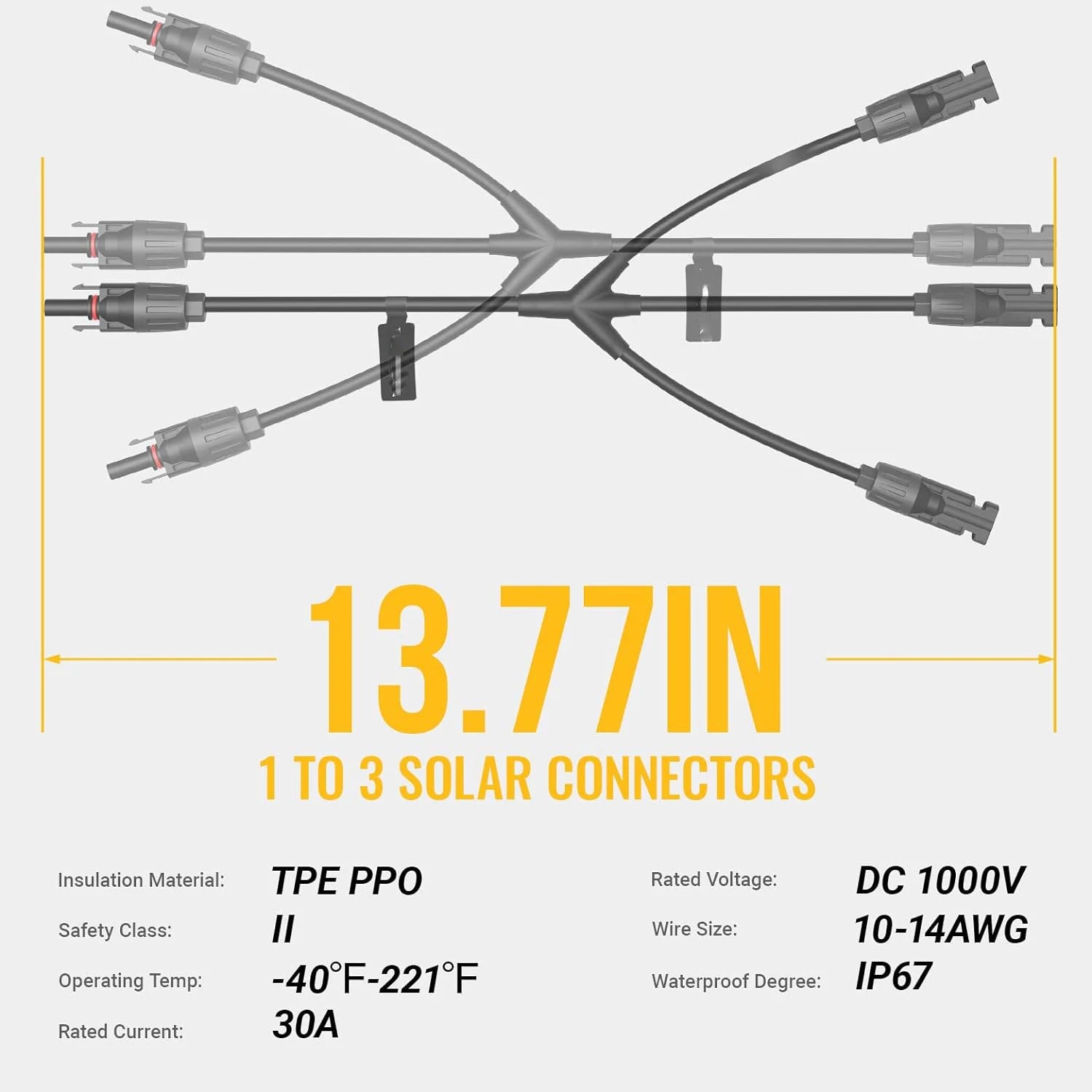 Solar Y-Verteiler 1-zu-3 Parallel-Stecker Set