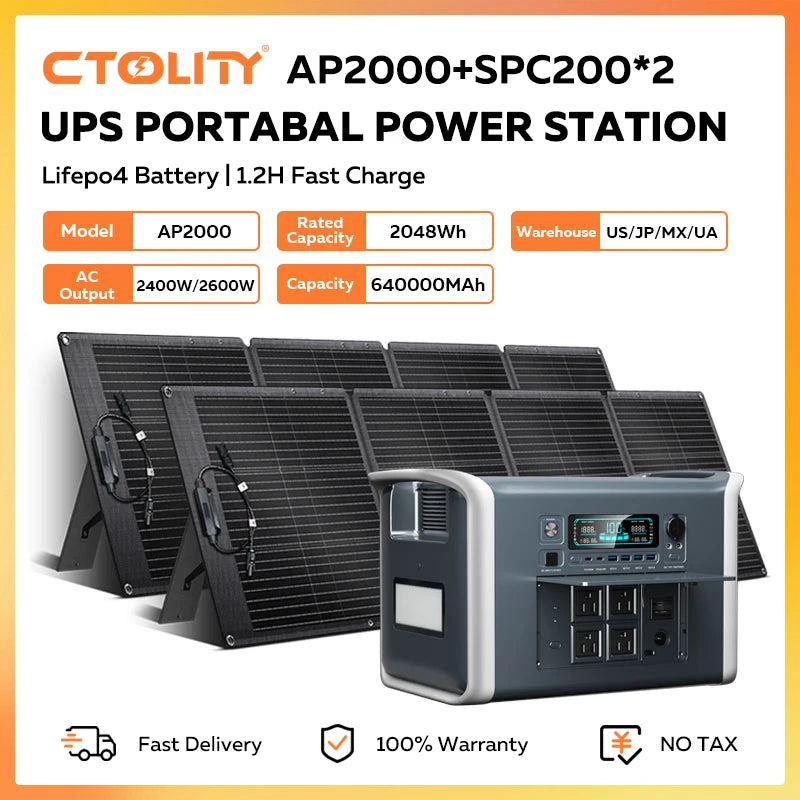 CTOLITY AP2000 Powerstation 2048Wh – LiFePO4