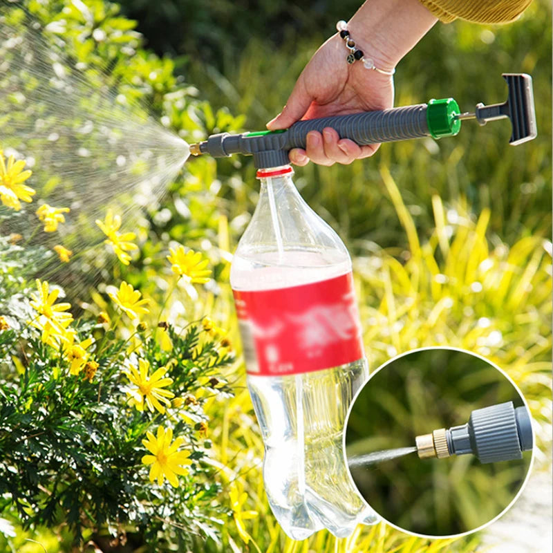 High-pressure spray attachment for bottles - Adjustable garden irrigation