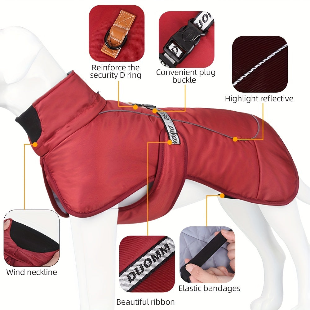 Winter Hundejacke mit Brustgeschirr - Warm & Wasserdicht